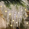 10/20/50pcs 13cm Christmas Simulation Ice Xmas Tree Hanging Ornament Fake Icicle Winter Party Christmas New Year Home Decoration