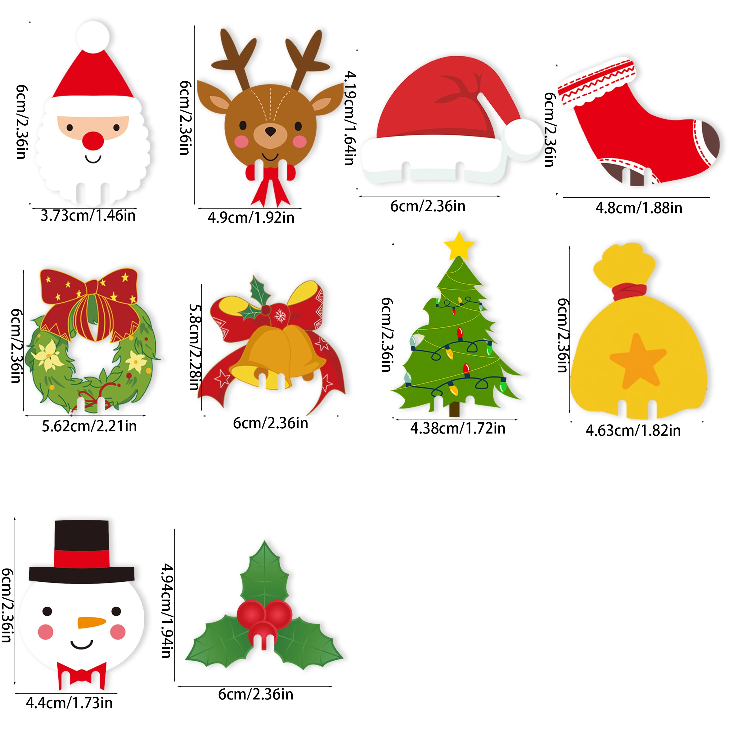 100pcs Christmas Wine Glass Decoration Santa Hat Xmas Tree Snowman Cup Card Home Table Place Decor Navidad New Year Party Supply - Image 5