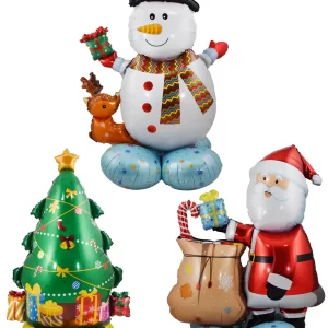 1set Large Stand Pedestal Christmas Tree Santa Claus Snowman Elk Balloons New Year Christmas Decorations Navidad 2024 Decor