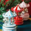 Christmas Decoration Ornaments Carousel Octave Box Music Box Birthday Gifts For Kids New Year Decorations Home Decor
