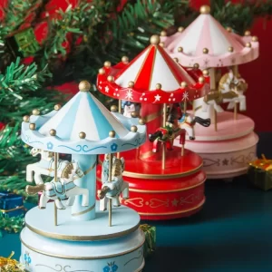 Christmas Decoration Ornaments Carousel Octave Box Music Box Birthday Gifts For Kids New Year Decorations Home Decor
