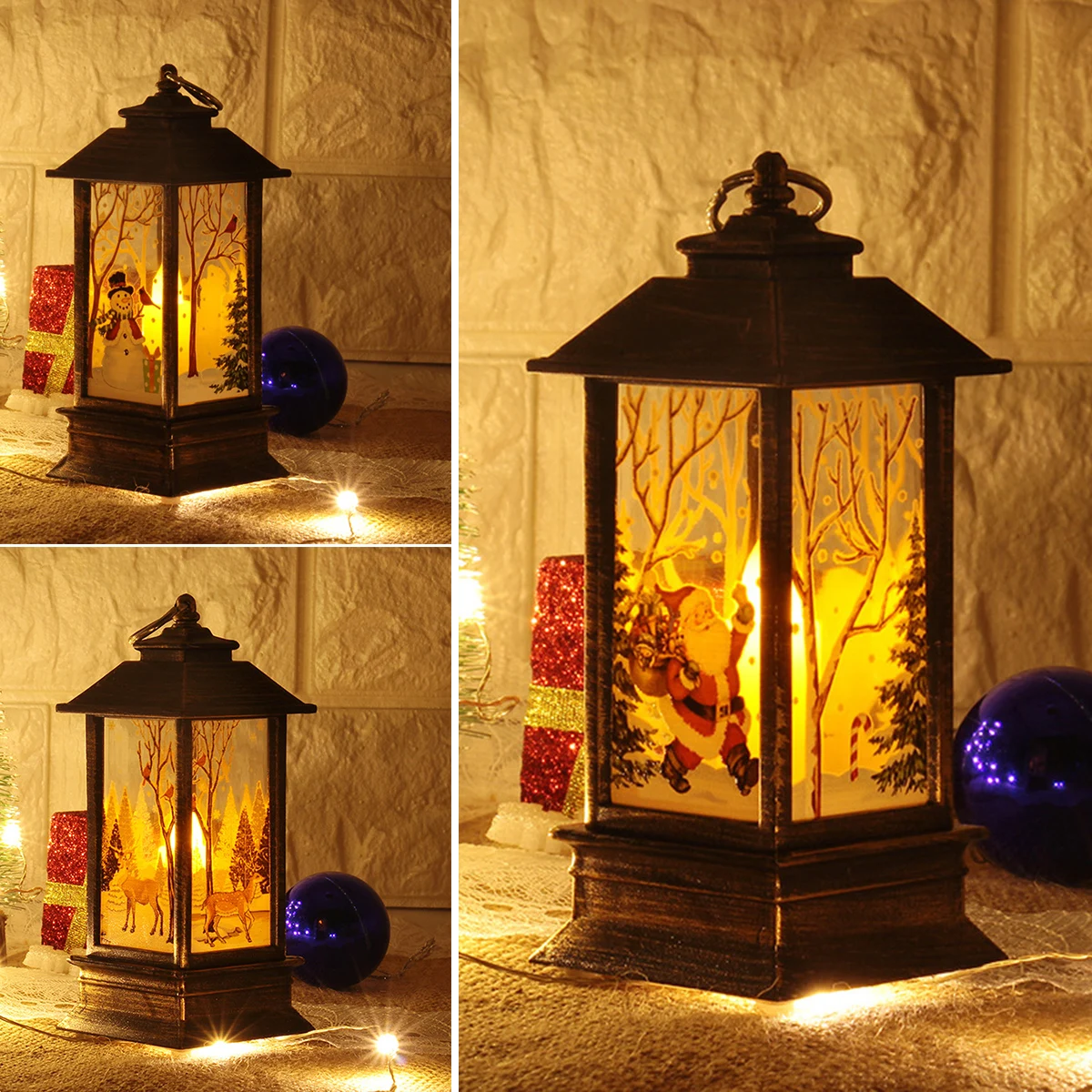Christmas LED Lantern CUTE Xmas Santa Decor Light Torch Decorations Candle For Home Xmas Navidad New Year 2024 - Image 3