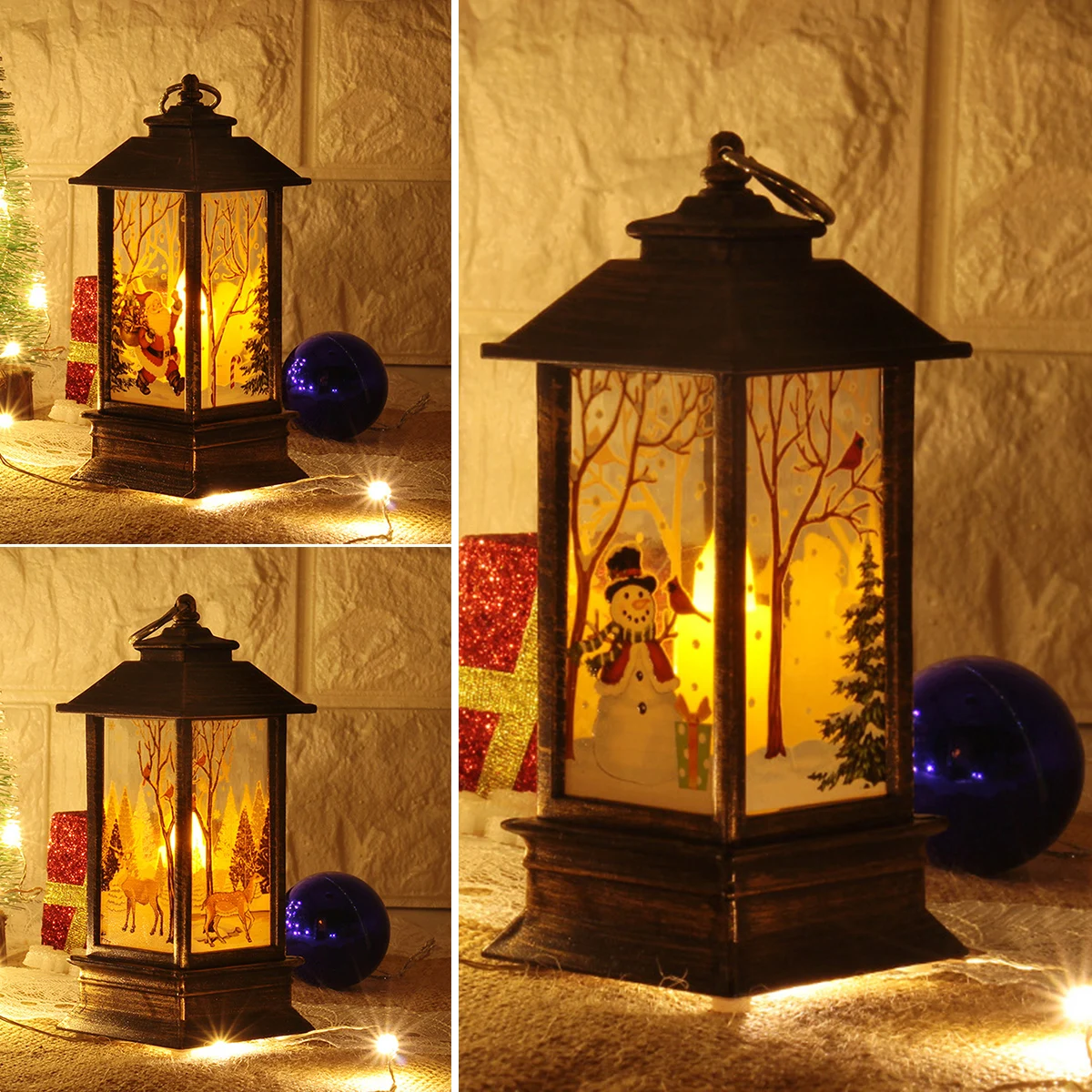 Christmas LED Lantern CUTE Xmas Santa Decor Light Torch Decorations Candle For Home Xmas Navidad New Year 2024