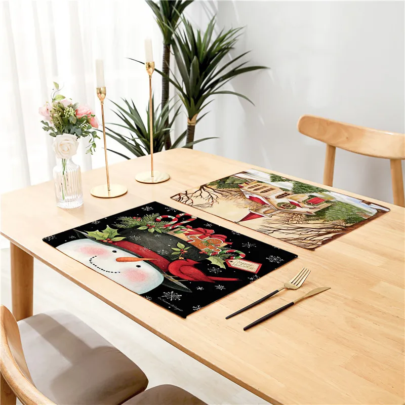 Christmas Linen Placemat Meal Cushion 32x42cm For Dining Room Kitchen Living Room and Xmas Festival - Image 3