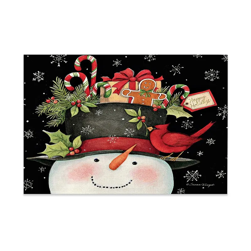 Christmas Linen Placemat Meal Cushion 32x42cm For Dining Room Kitchen Living Room and Xmas Festival - Image 4