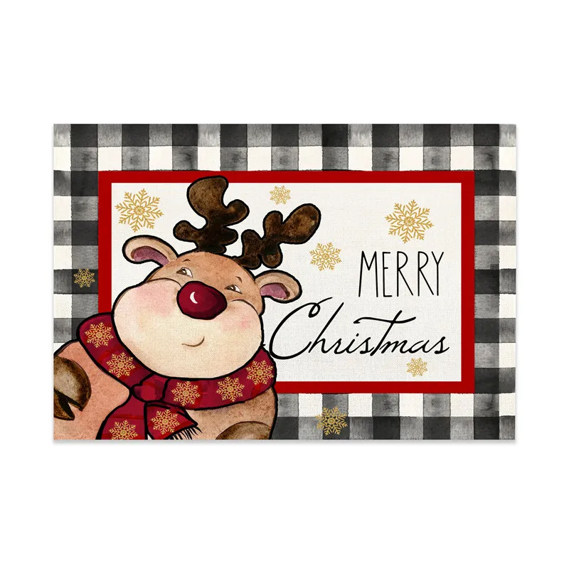 Christmas Linen Placemat Meal Cushion 32x42cm For Dining Room Kitchen Living Room and Xmas Festival - Image 5