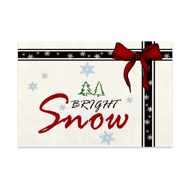 Christmas Linen Placemat Meal Cushion 32x42cm For Dining Room Kitchen Living Room and Xmas Festival - Image 6