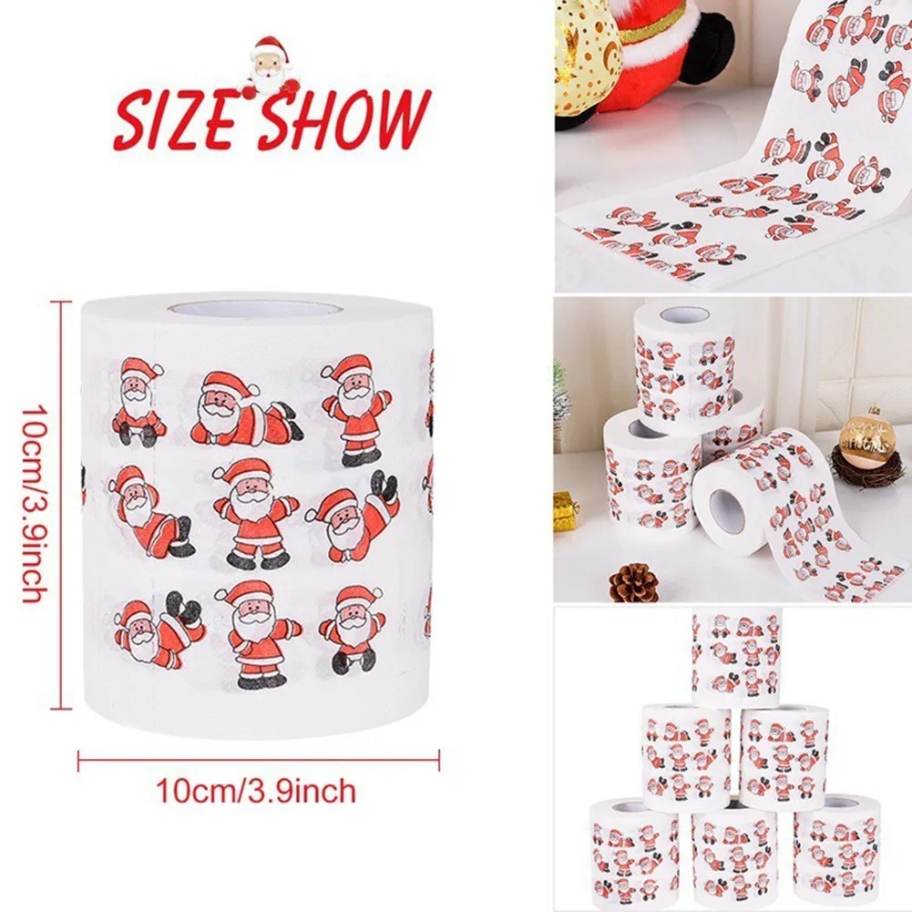Christmas Pattern Series Roll Paper Christmas Decorations Prints Cute Toilet Paper Christmas Decorations For Home - Image 6