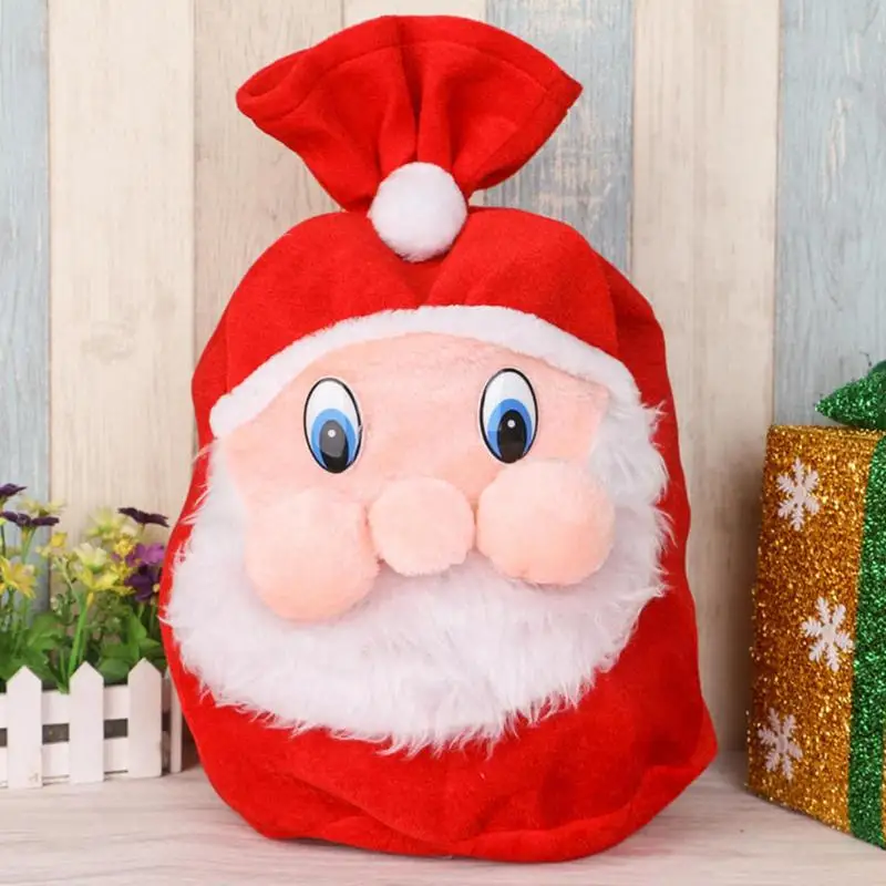 Christmas Santa Gift Sack Fabric Christmas Gift Bags Large Santa Bag Velvet Drawstring Bag Treat Bag Santa Claus Candies Goodie - Image 3