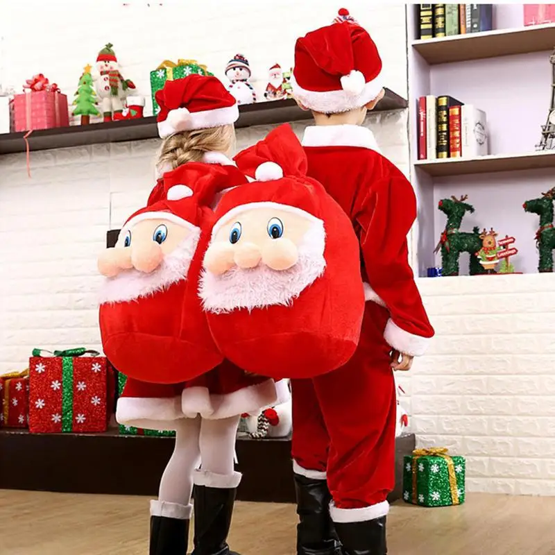 Christmas Santa Gift Sack Fabric Christmas Gift Bags Large Santa Bag Velvet Drawstring Bag Treat Bag Santa Claus Candies Goodie - Image 4