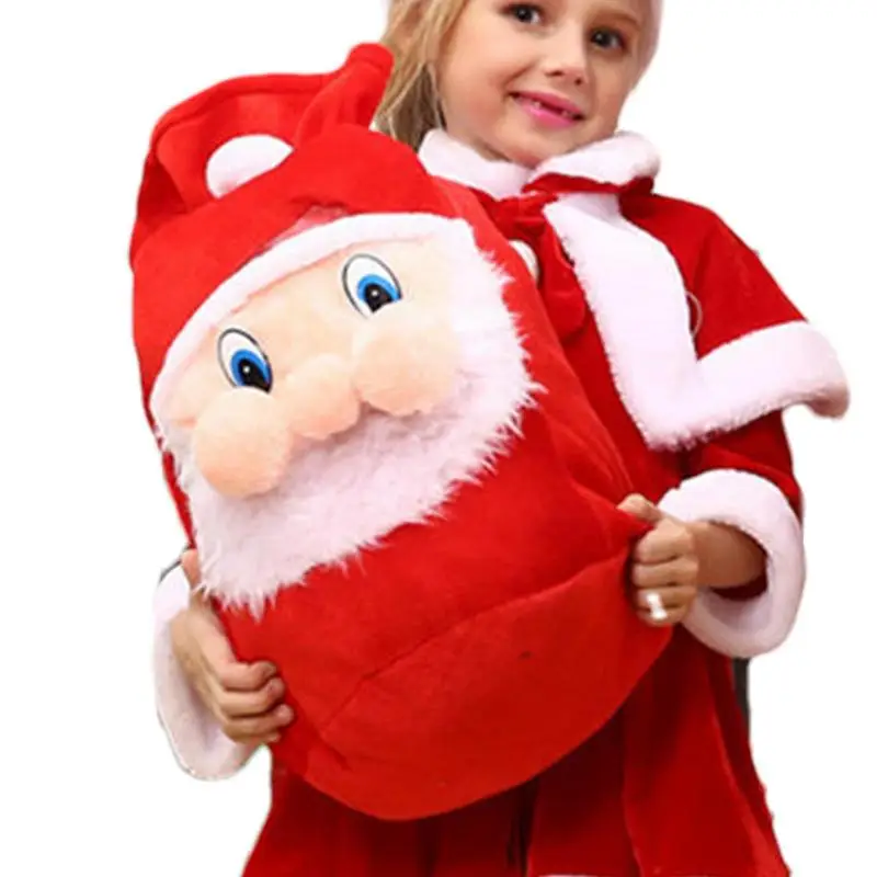 Christmas Santa Gift Sack Fabric Christmas Gift Bags Large Santa Bag Velvet Drawstring Bag Treat Bag Santa Claus Candies Goodie