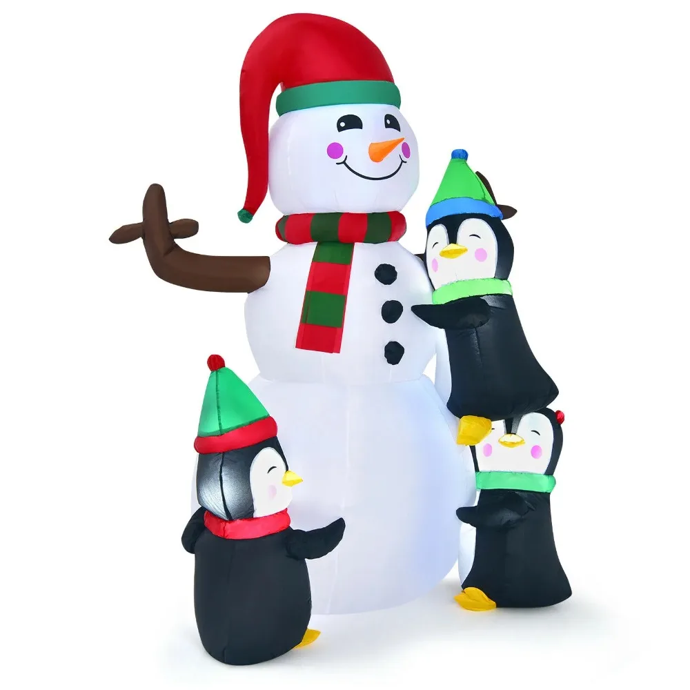 Christmas Snowman Penguins Christmas Blow Up Yard Inflatable With LED Lights 6' Decoration Decorations 2024 Gift Tree Ornaments - Image 4