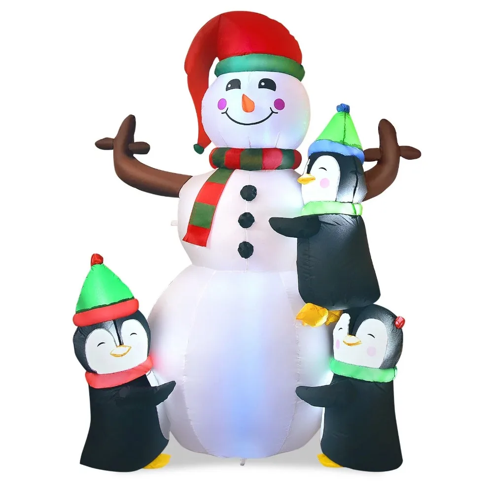 Christmas Snowman Penguins Christmas Blow Up Yard Inflatable With LED Lights 6' Decoration Decorations 2024 Gift Tree Ornaments - Image 5