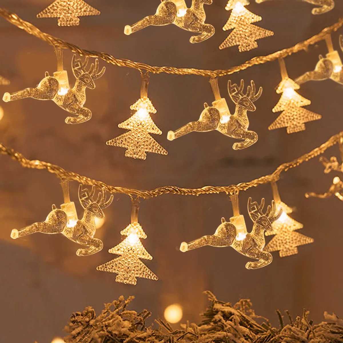 Christmas Tree Snowflake LED String Lights Banner Christmas Decoration 2023 for Home Navidad Xmas Tree Decor Fairy Light Pendant - Image 3