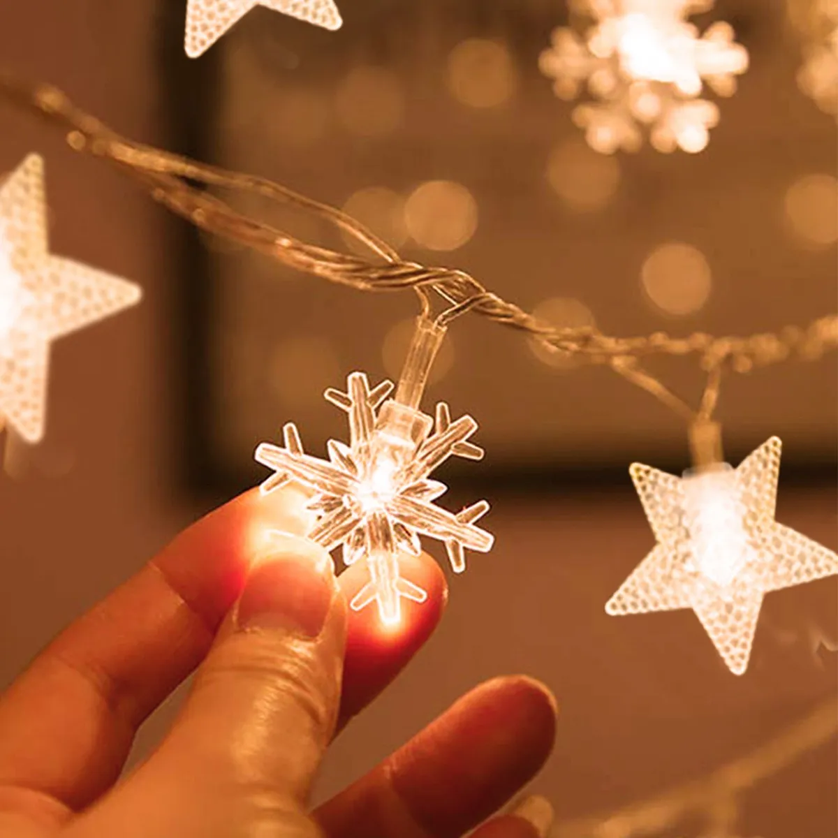 Christmas Tree Snowflake LED String Lights Banner Christmas Decoration 2023 for Home Navidad Xmas Tree Decor Fairy Light Pendant - Image 4