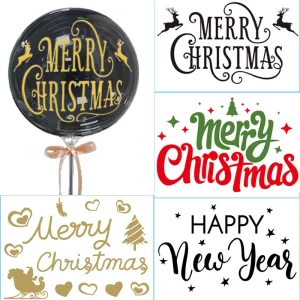 Merry Christmas Balloons DIY Stickers Transparent Bubble BOBO Ball Ballons Sticker For Xmas Party Decorations Christmas Decors