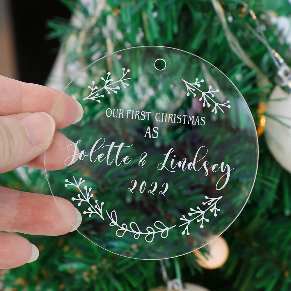 Personalized Christmas Ornaments 2022,Acrylic 1st Christmas Married Ornament First Christmas Ornament Gifts for Baby - Image 3