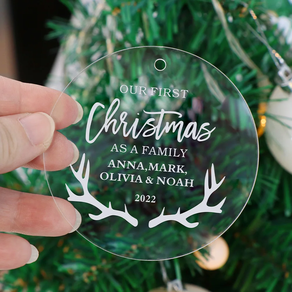 Personalized Christmas Ornaments 2022,Acrylic 1st Christmas Married Ornament First Christmas Ornament Gifts for Baby