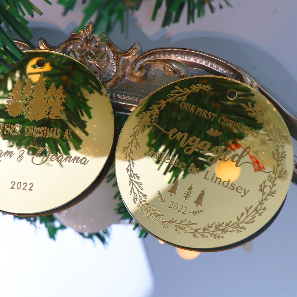 Personalized Christmas Ornaments 2022,Acrylic Gold 1st Christmas Married Ornament First Christmas Ornament Gifts for Baby - Image 2
