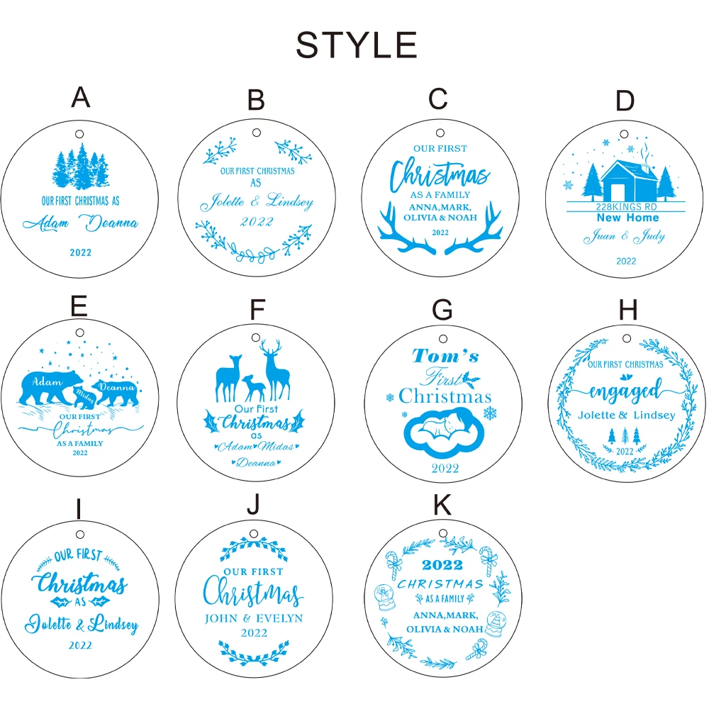 Personalized Christmas Ornaments 2022,Acrylic Gold 1st Christmas Married Ornament First Christmas Ornament Gifts for Baby - Image 5