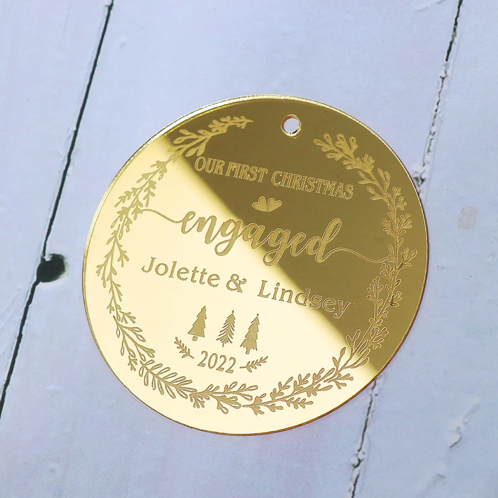 Personalized Christmas Ornaments 2022,Acrylic Gold 1st Christmas Married Ornament First Christmas Ornament Gifts for Baby - Image 6