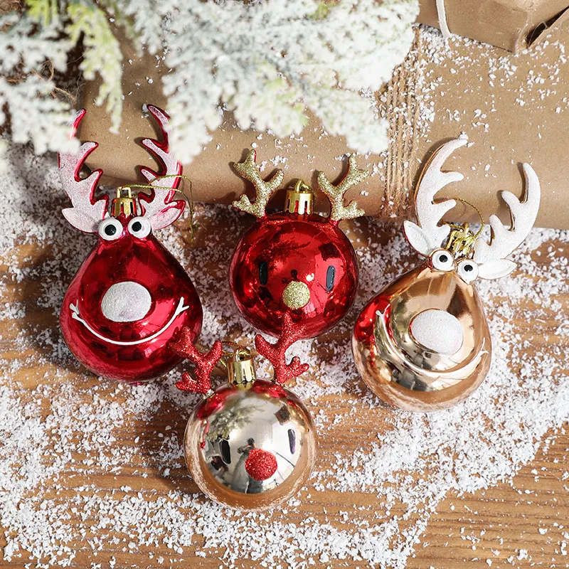 2pcs Elk Christmas Ball Ornaments Xmas Tree Hanging Pendants Christmas Holiday Party Decorations New Year Gift Supplies Navidad - Image 2