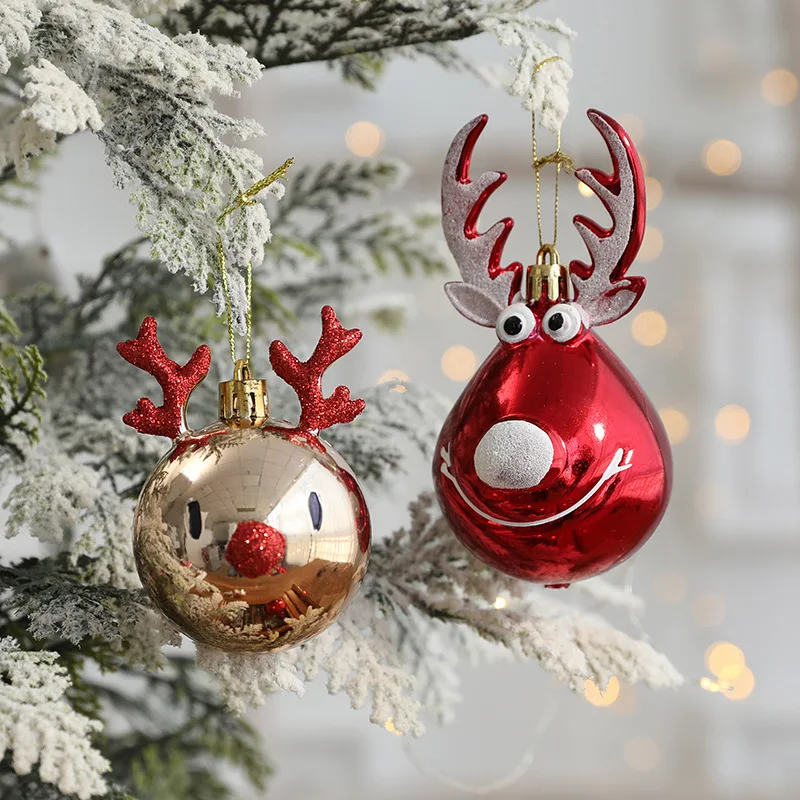 2pcs Elk Christmas Ball Ornaments Xmas Tree Hanging Pendants Christmas Holiday Party Decorations New Year Gift Supplies Navidad - Image 3