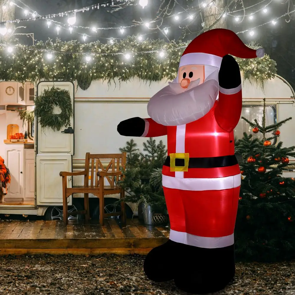 Christmas Tree Santa Snowman Inflatable Decoration Built-in LED Lights Blow Up Christmas Decor Outdoor Garden Party Scene Layout - Image 4