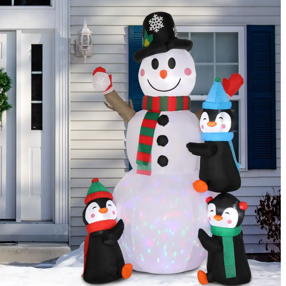 Christmas Tree Santa Snowman Inflatable Decoration Built-in LED Lights Blow Up Christmas Decor Outdoor Garden Party Scene Layout - Image 6