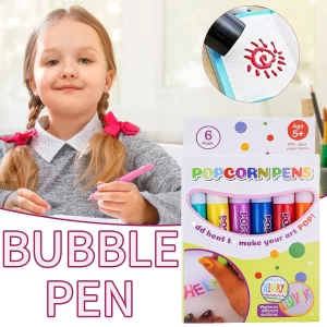 Magic Popcorn Pens Colour Puffy Drawing Pens DIY 3D Art Safe Pen Paint Pen for Greeting Birthday Cards Kids Christmas Gifts