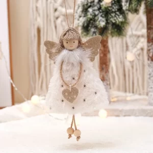 New Angel Doll Christmas Tree Hanging Ornaments Decor Plush Angel Dolls Pendants Decoration for Home Navidad 2023 Car Ornament