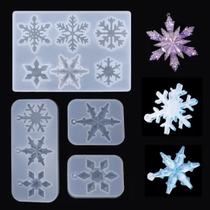 Snowflakes Silicone Molds Earring Pendant Epoxy Resin Mold Christmas Gift Hanging Home Decoration DIY Jewelry Making Supplies
